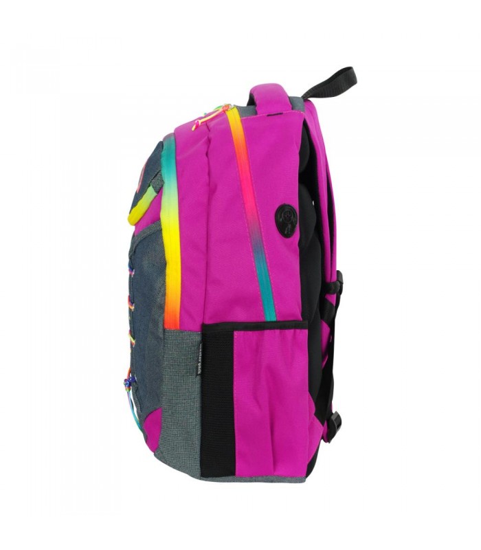 pink backpack with laptop compartment