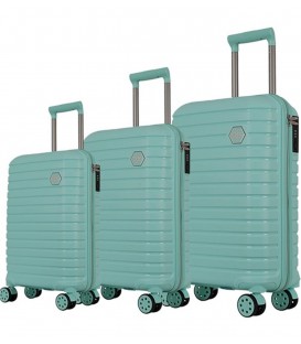 Ehs Ground Silicone Unbreakable PP 10631 Suitcase Set Water Green