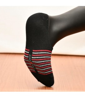 Siyah Dikişsiz Babet Çorap Silikon Destekli