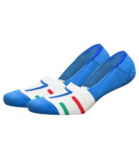 Mavi Dikişsiz Babet Çorap Silikon Destekli