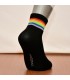 Siyah Renk Renkli Çizgili Erkek Tenis Çorap